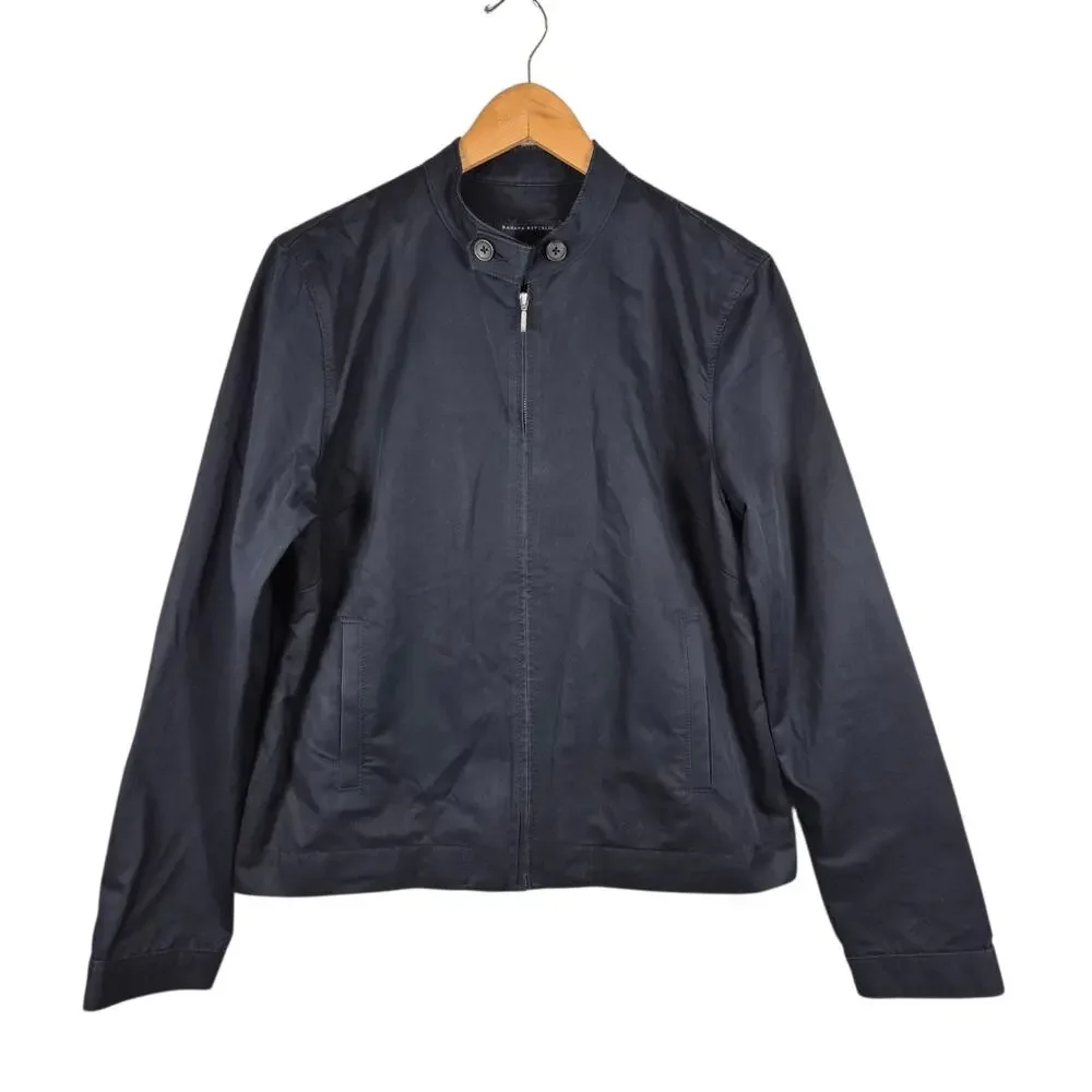 VTG Y2k Banana Republic Mens Heritage Cotton Full Zip Jacket Black L Archive